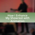 How I Enhance My Showreel with Animation