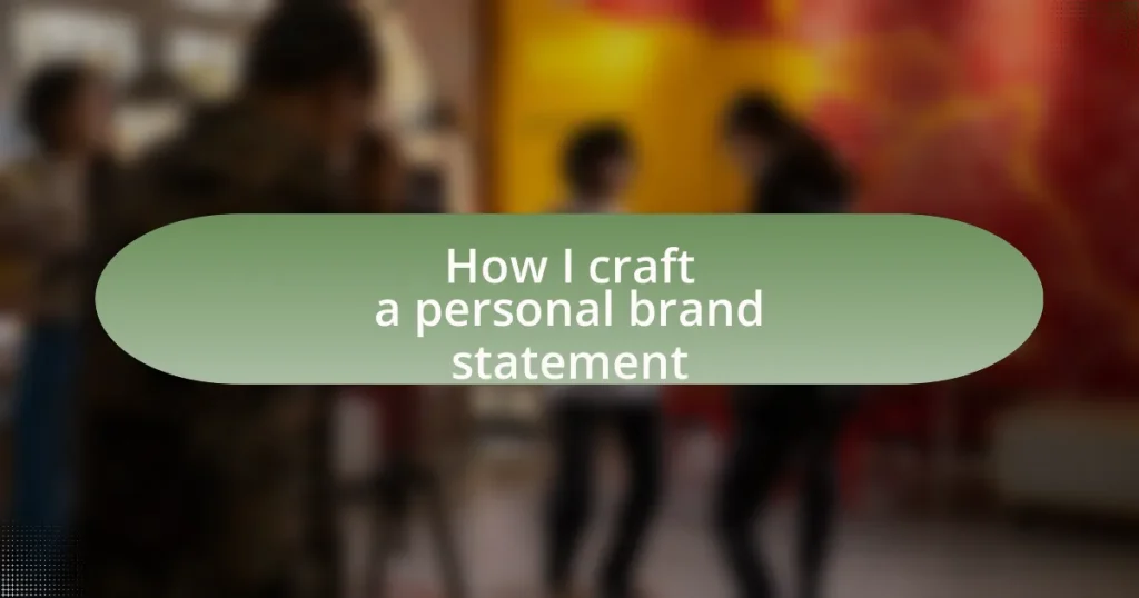 How I craft a personal brand statement