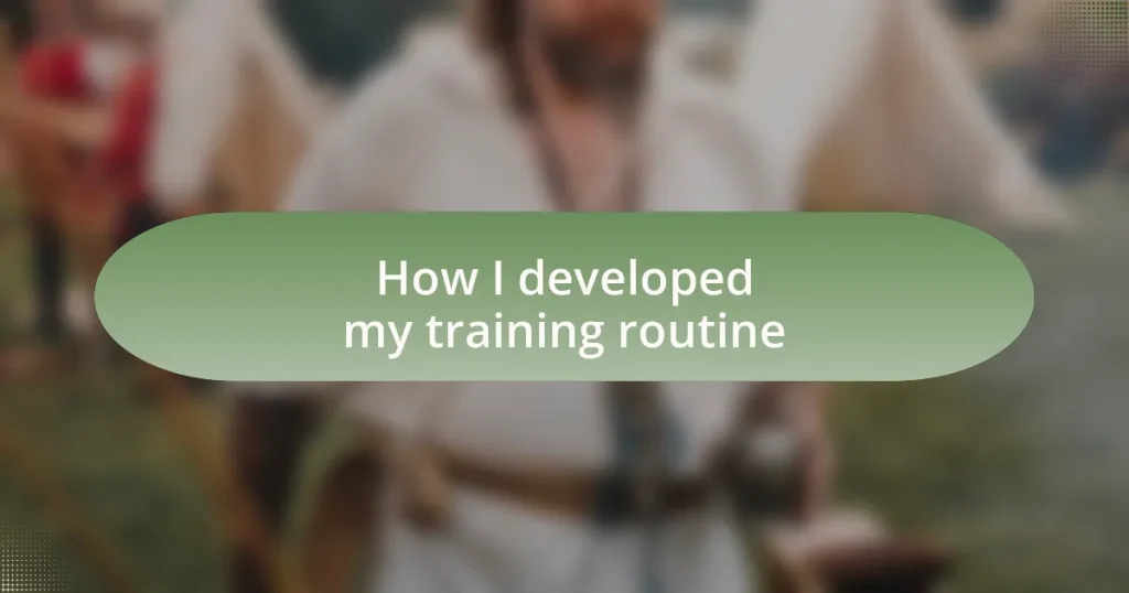 How I developed my training routine