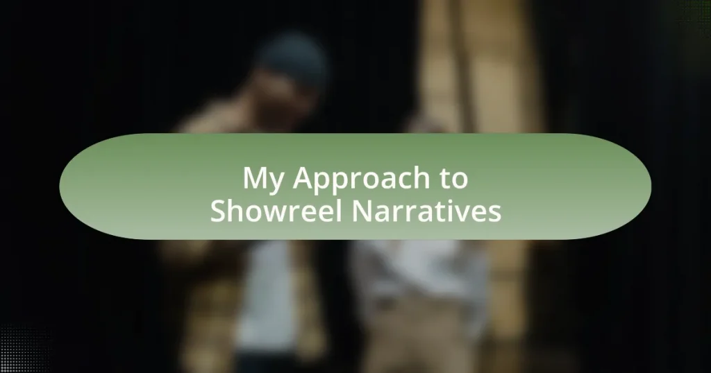 My Approach to Showreel Narratives