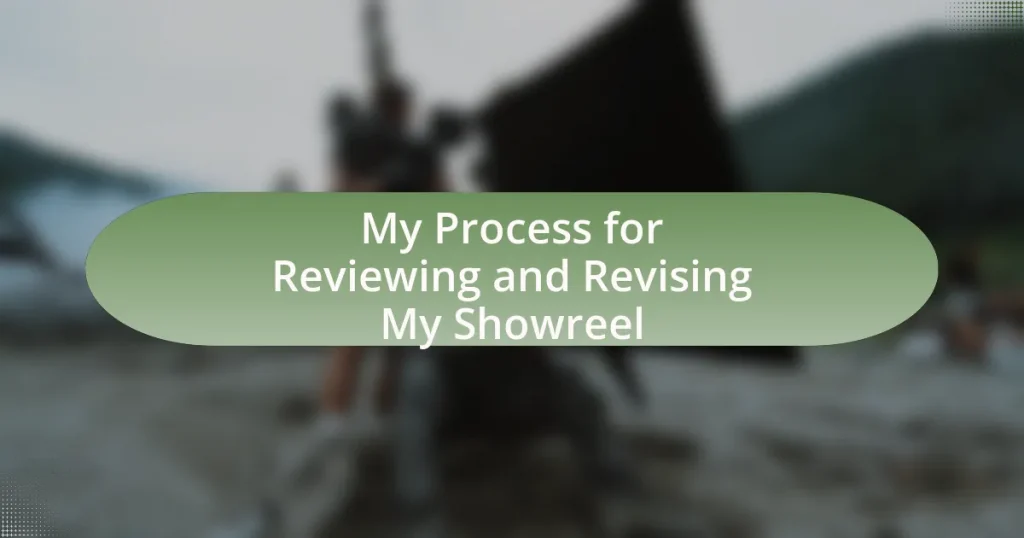 My Process for Reviewing and Revising My Showreel