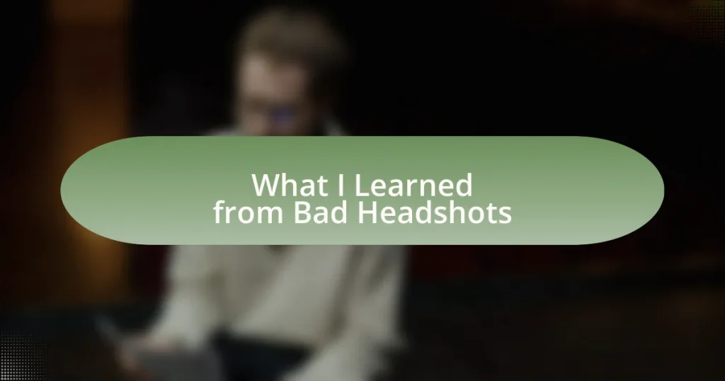 What I Learned from Bad Headshots
