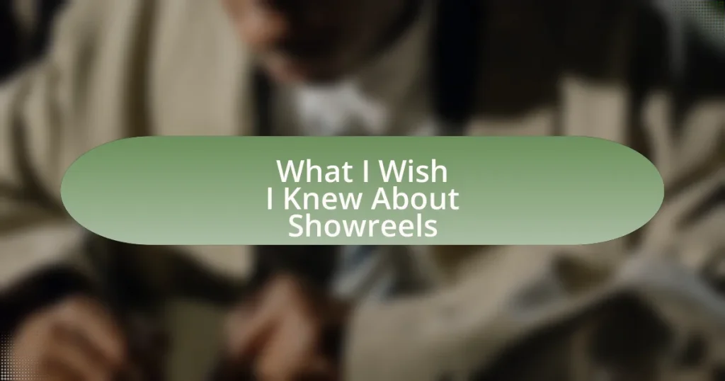 What I Wish I Knew About Showreels