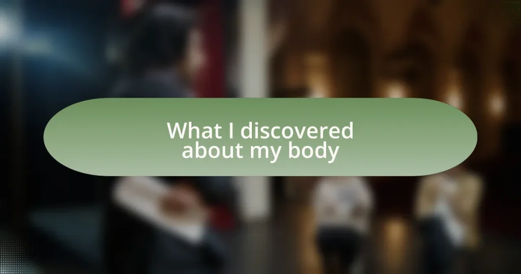 What I discovered about my body
