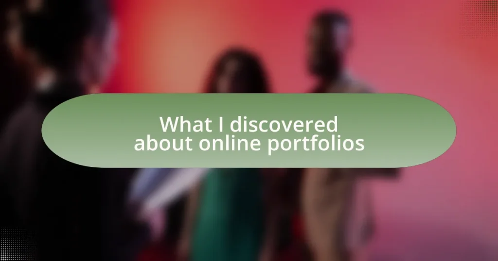 What I discovered about online portfolios