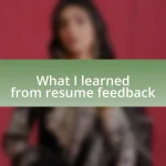 What I learned from resume feedback