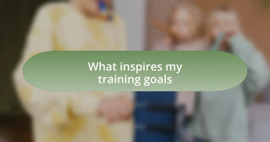 What inspires my training goals